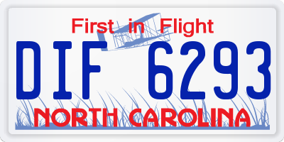 NC license plate DIF6293