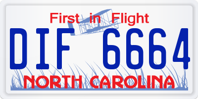 NC license plate DIF6664