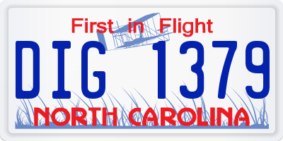 NC license plate DIG1379