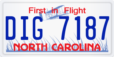 NC license plate DIG7187