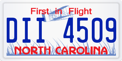 NC license plate DII4509