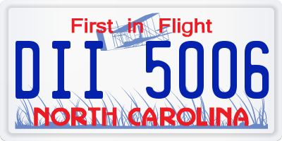 NC license plate DII5006