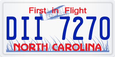 NC license plate DII7270