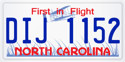 NC license plate DIJ1152