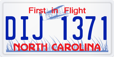 NC license plate DIJ1371