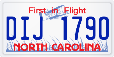 NC license plate DIJ1790