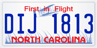 NC license plate DIJ1813