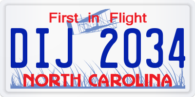 NC license plate DIJ2034