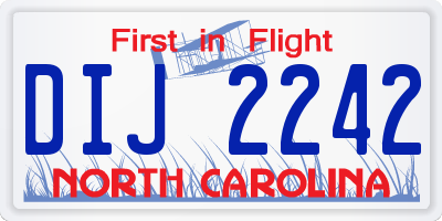 NC license plate DIJ2242