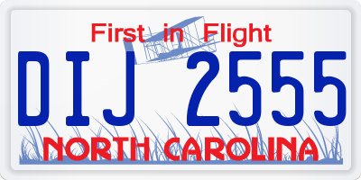 NC license plate DIJ2555