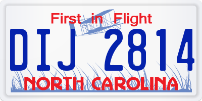 NC license plate DIJ2814