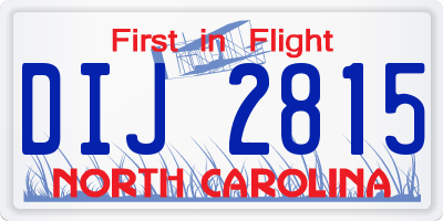 NC license plate DIJ2815