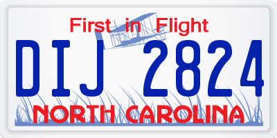 NC license plate DIJ2824
