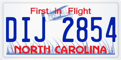 NC license plate DIJ2854