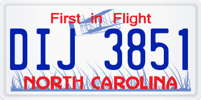 NC license plate DIJ3851