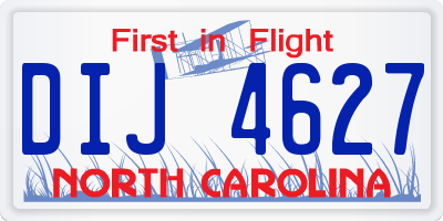 NC license plate DIJ4627