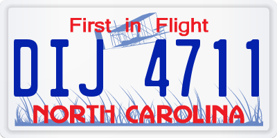 NC license plate DIJ4711