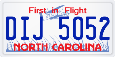 NC license plate DIJ5052