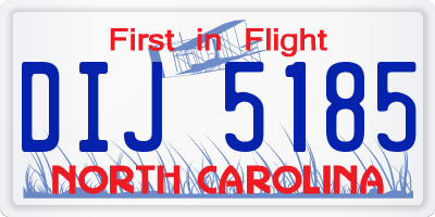 NC license plate DIJ5185
