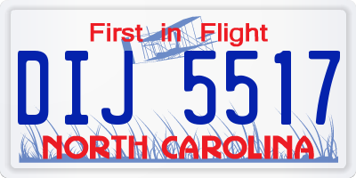 NC license plate DIJ5517