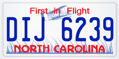 NC license plate DIJ6239