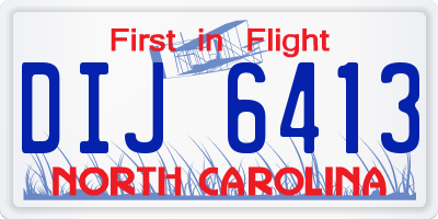 NC license plate DIJ6413