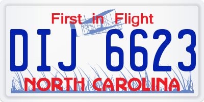 NC license plate DIJ6623