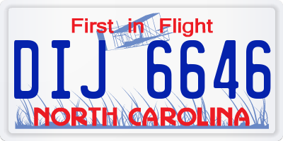 NC license plate DIJ6646