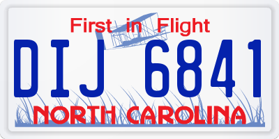 NC license plate DIJ6841