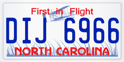 NC license plate DIJ6966