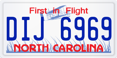 NC license plate DIJ6969
