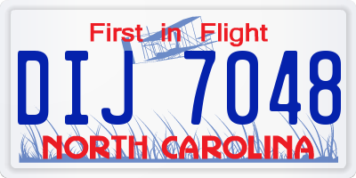 NC license plate DIJ7048