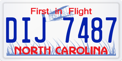 NC license plate DIJ7487