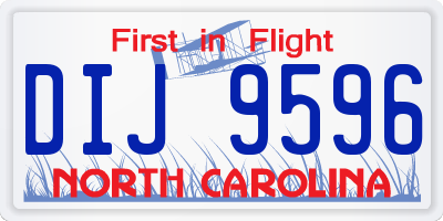 NC license plate DIJ9596