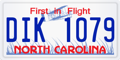 NC license plate DIK1079