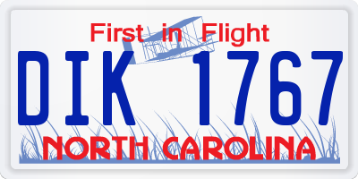 NC license plate DIK1767