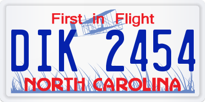 NC license plate DIK2454