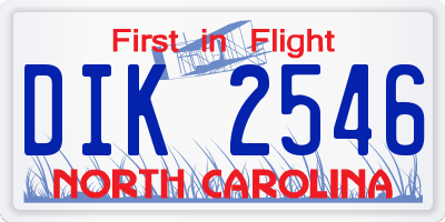 NC license plate DIK2546
