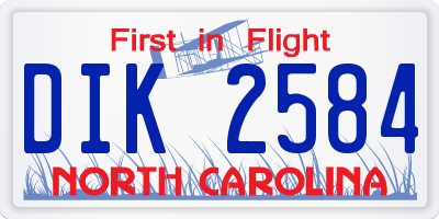 NC license plate DIK2584