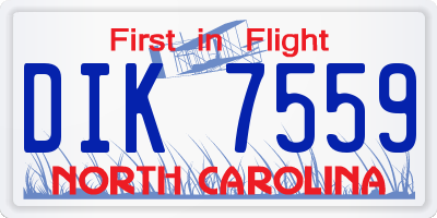 NC license plate DIK7559