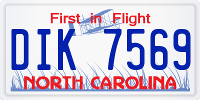 NC license plate DIK7569