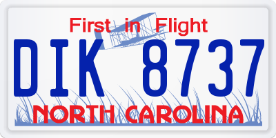 NC license plate DIK8737