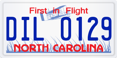 NC license plate DIL0129