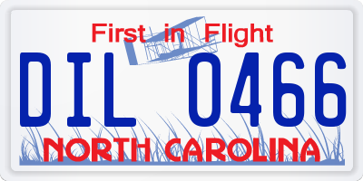 NC license plate DIL0466