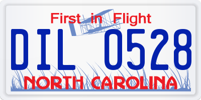 NC license plate DIL0528