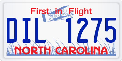 NC license plate DIL1275