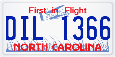NC license plate DIL1366