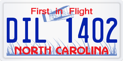 NC license plate DIL1402