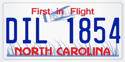 NC license plate DIL1854