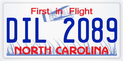 NC license plate DIL2089